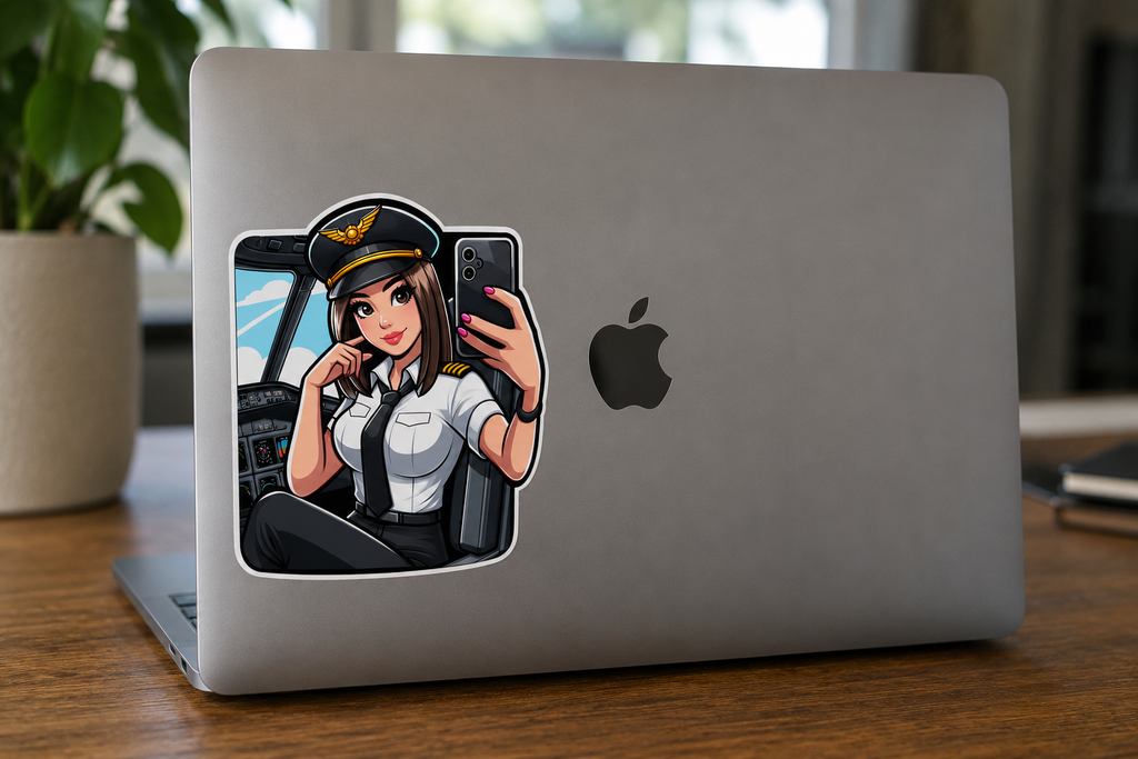 Female Pilot Influencer Sticker