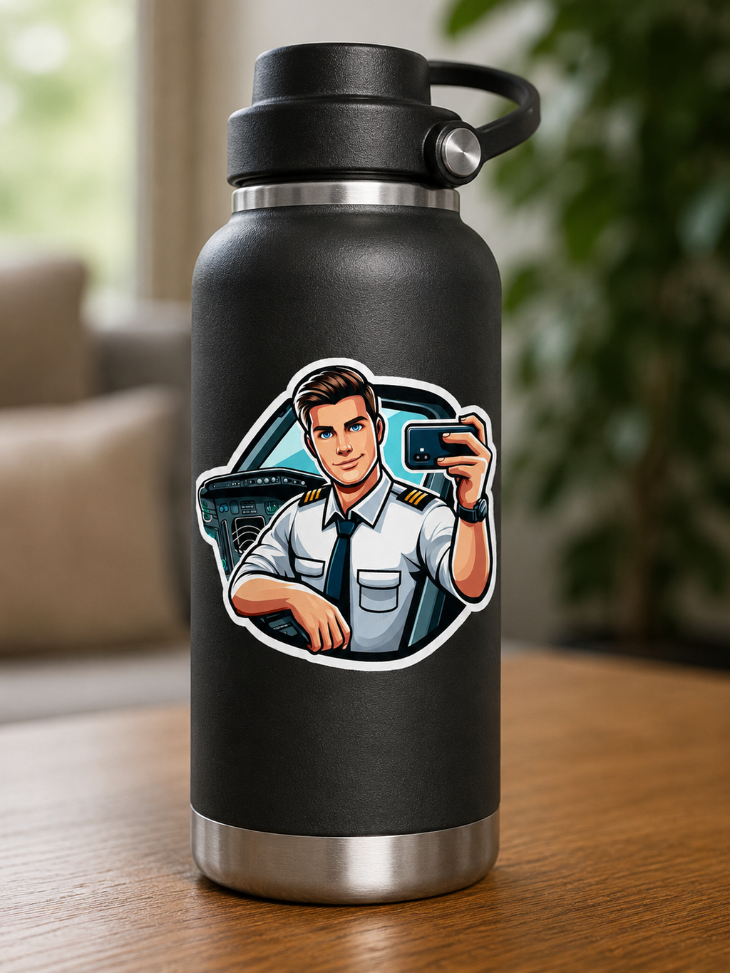 Male Pilot Influencer Sticker