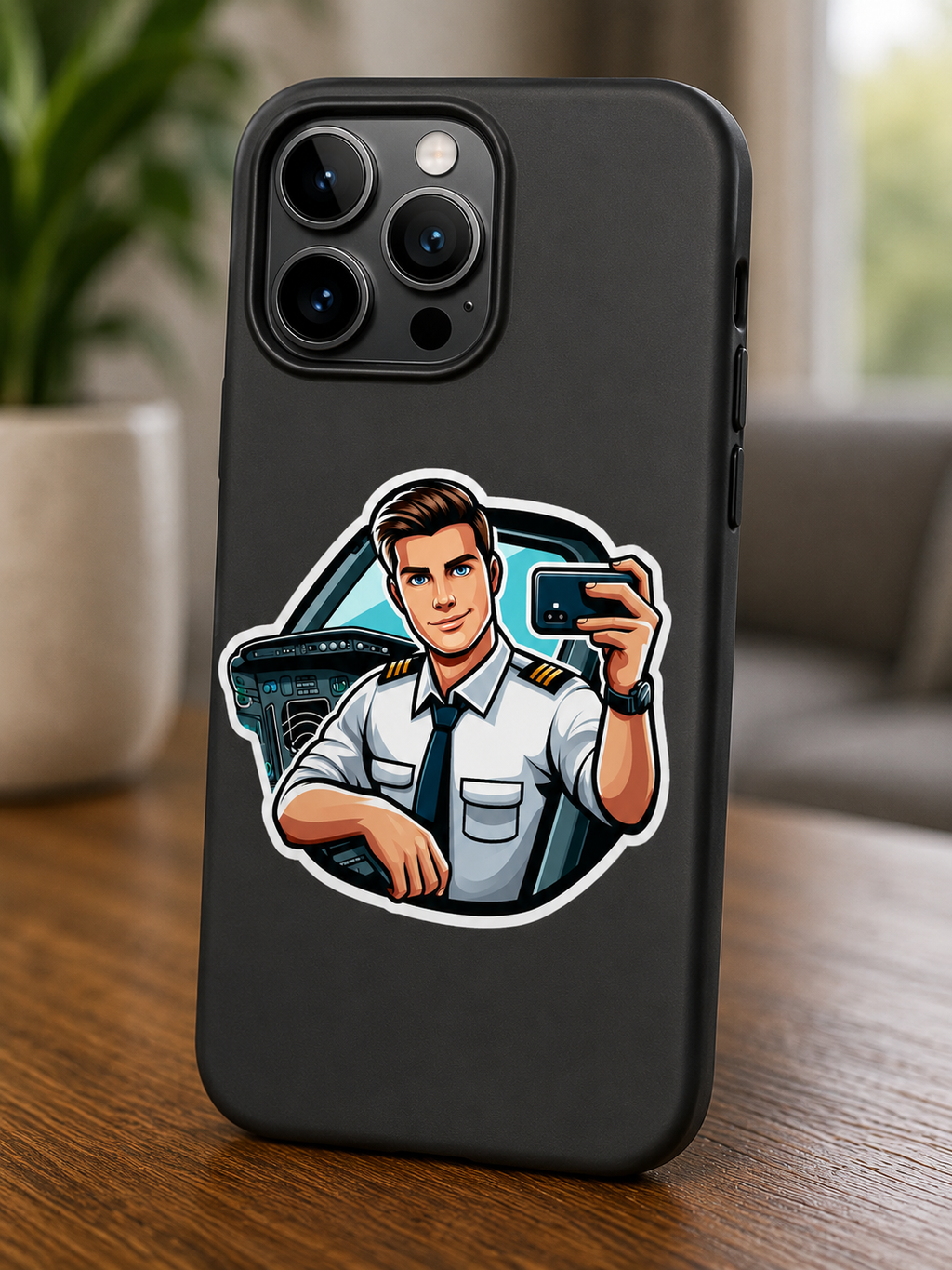 Male Pilot Influencer Sticker