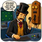 On a Landline Old Chap Sticker