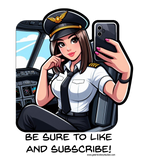 Female Pilot Influencer Sticker
